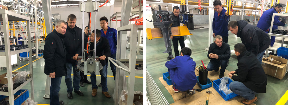 俄罗斯客户参观沧龙航迹工厂